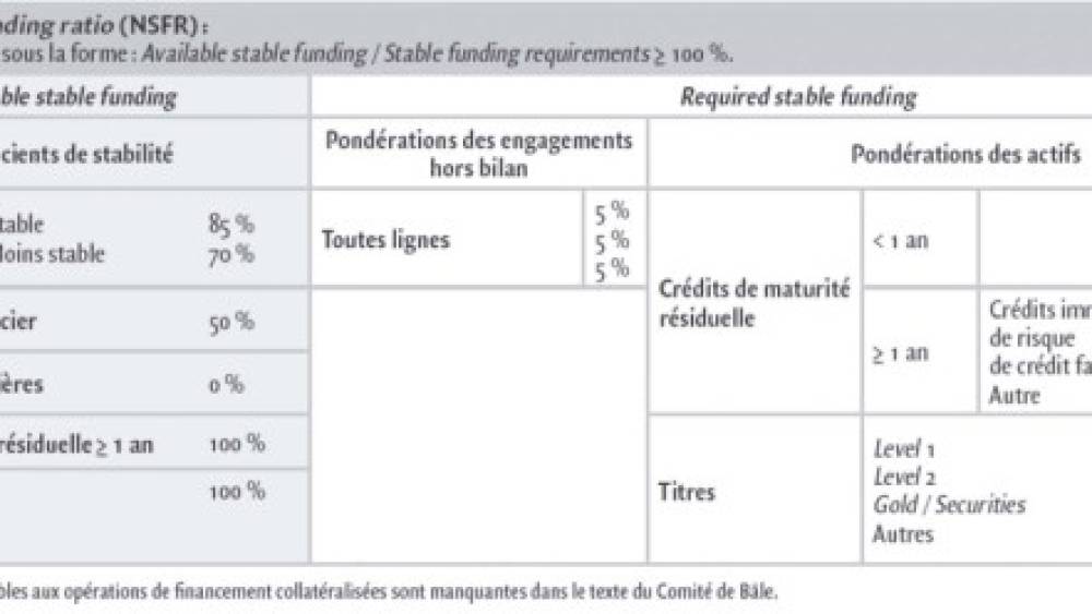 Présentation simplifiée et non exhaustive des ratios de liquidité proposés par le Comité de Bâle