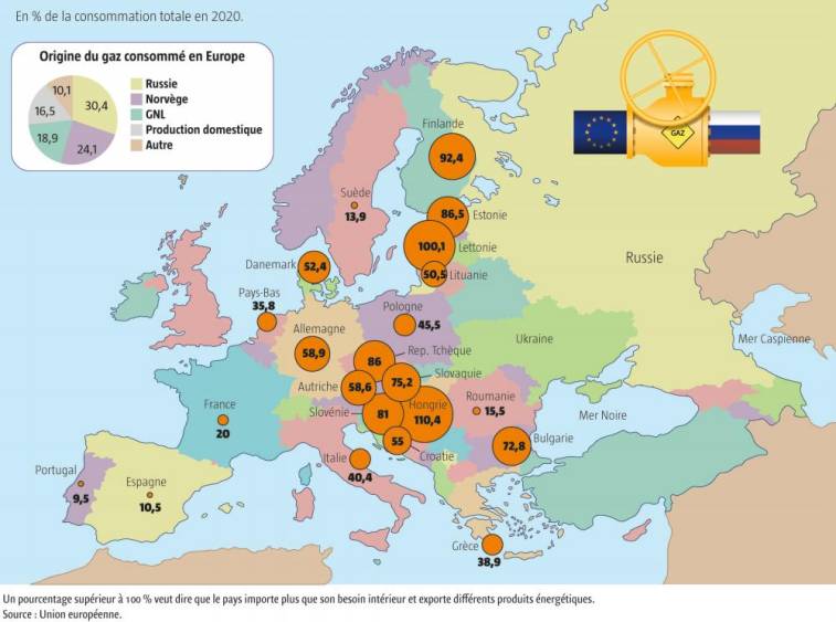 [Carte et graphiques] Gaz et production d’électricité en Europe